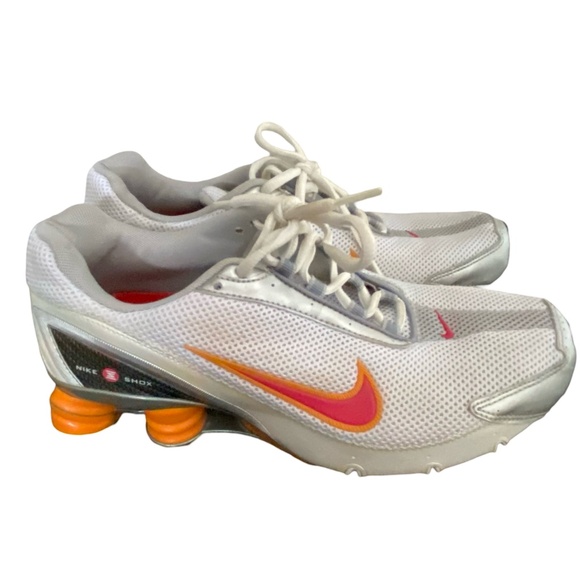 Nike Shox Turbo Womens White/Pink/Orange Y2K Running Shoes.- Sz-9.5 - Picture 1 of 16
